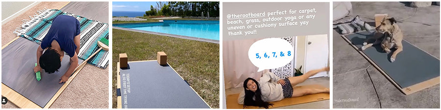 Montage of images from Instagram posts using the #therootboard hastag